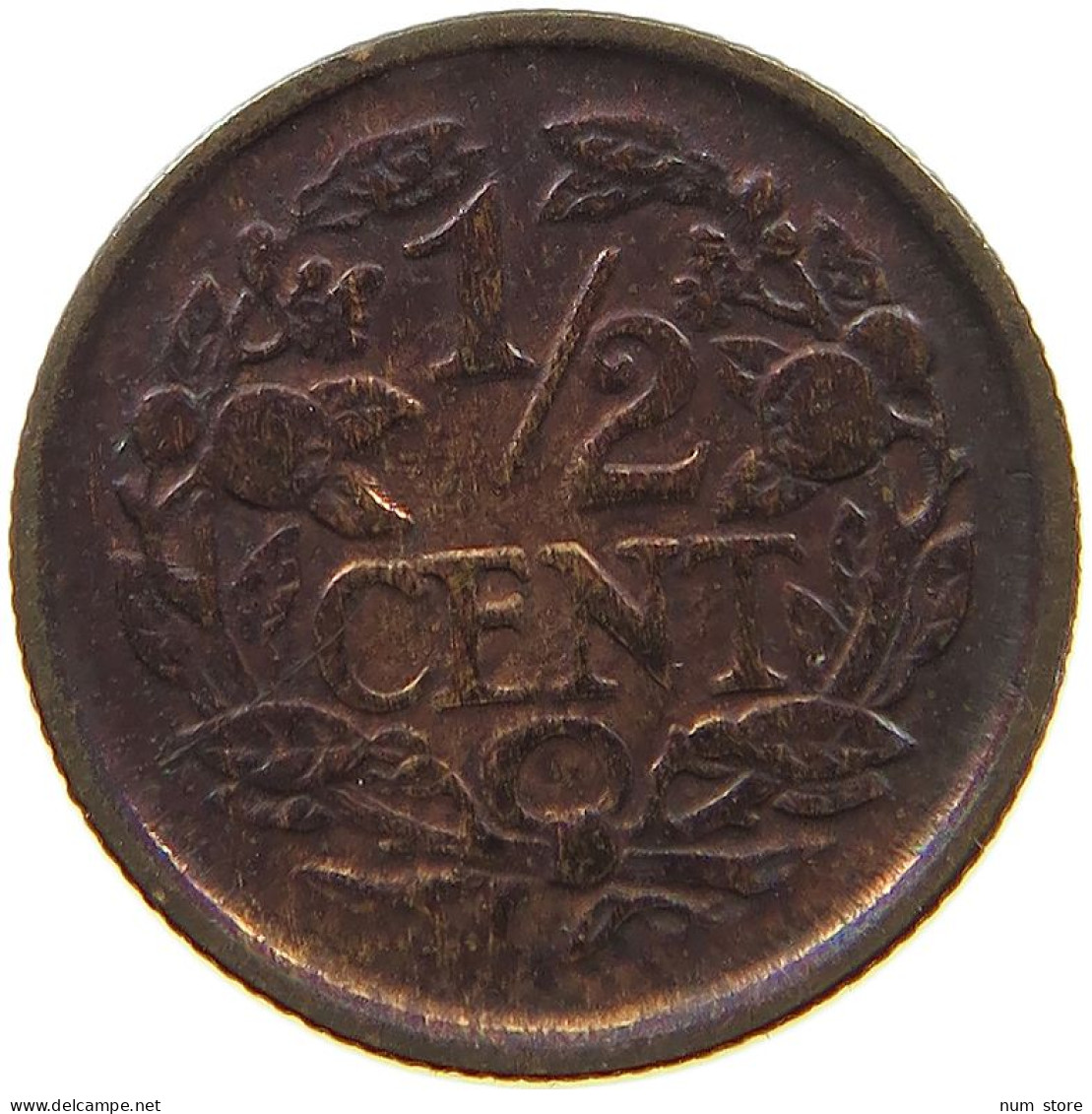 NETHERLANDS 1/2 CENT 1936 #a015 0289 - 0.5 Cent