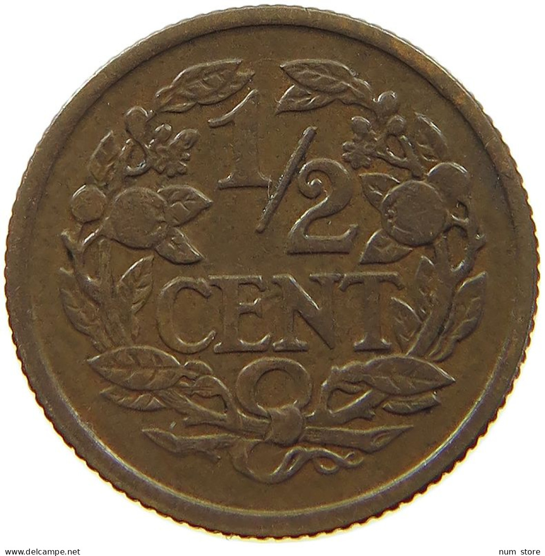 NETHERLANDS 1/2 CENT 1936 #a015 0299 - 0.5 Centavos