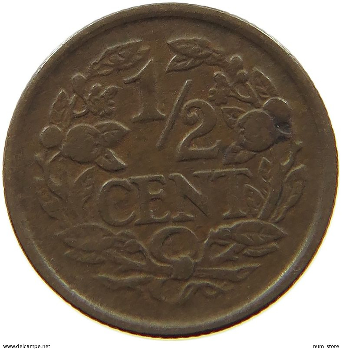 NETHERLANDS 1/2 CENT 1936 #a015 0267 - 0.5 Cent