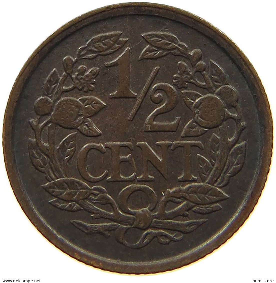 NETHERLANDS 1/2 CENT 1930 #c011 0481 - 0.5 Centavos