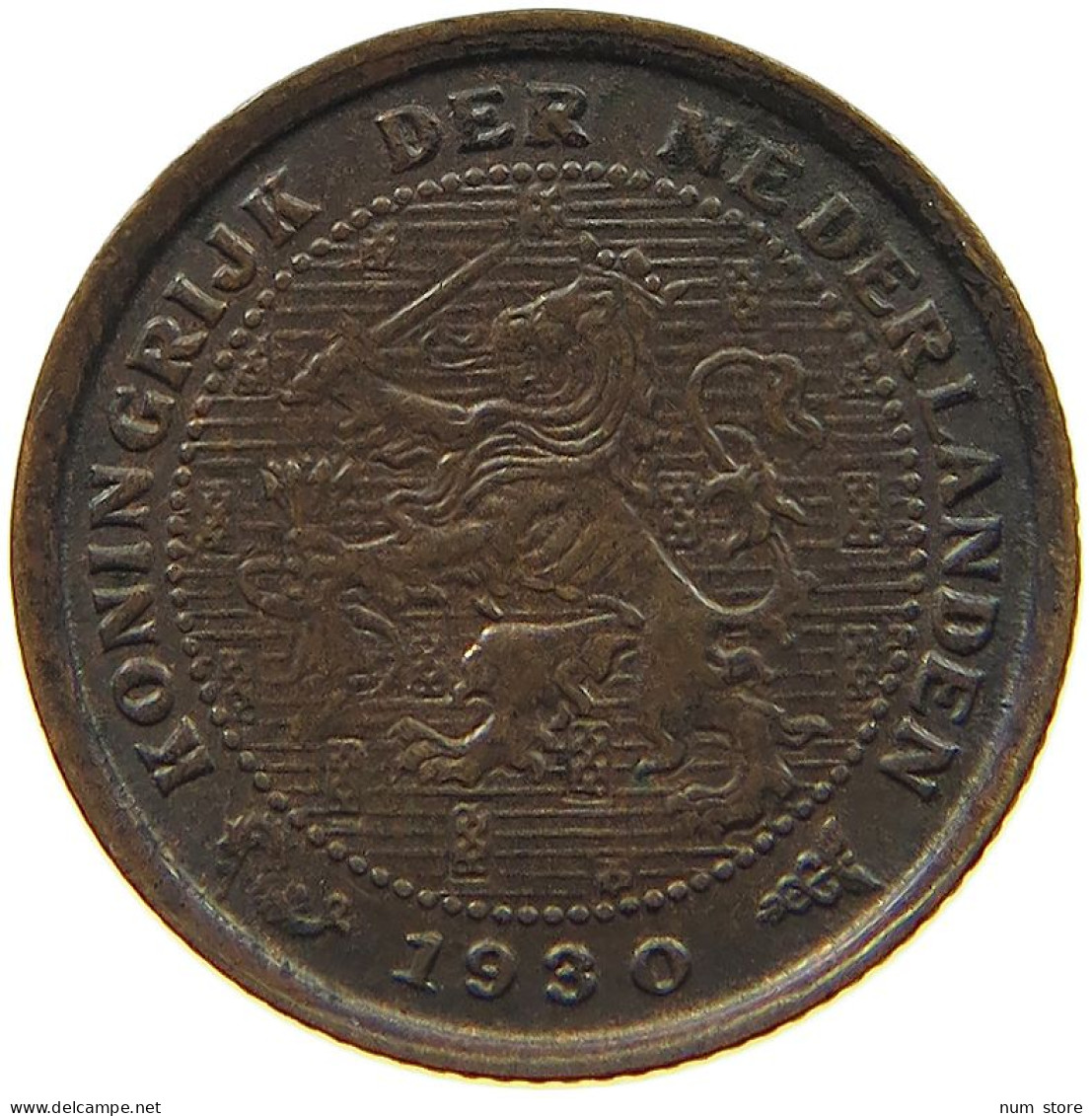NETHERLANDS 1/2 CENT 1930 #c011 0481 - 0.5 Centavos