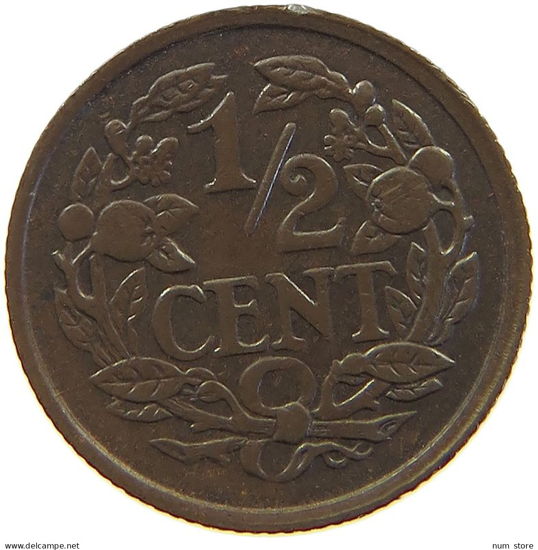 NETHERLANDS 1/2 CENT 1930 #s024 0211 - 0.5 Cent