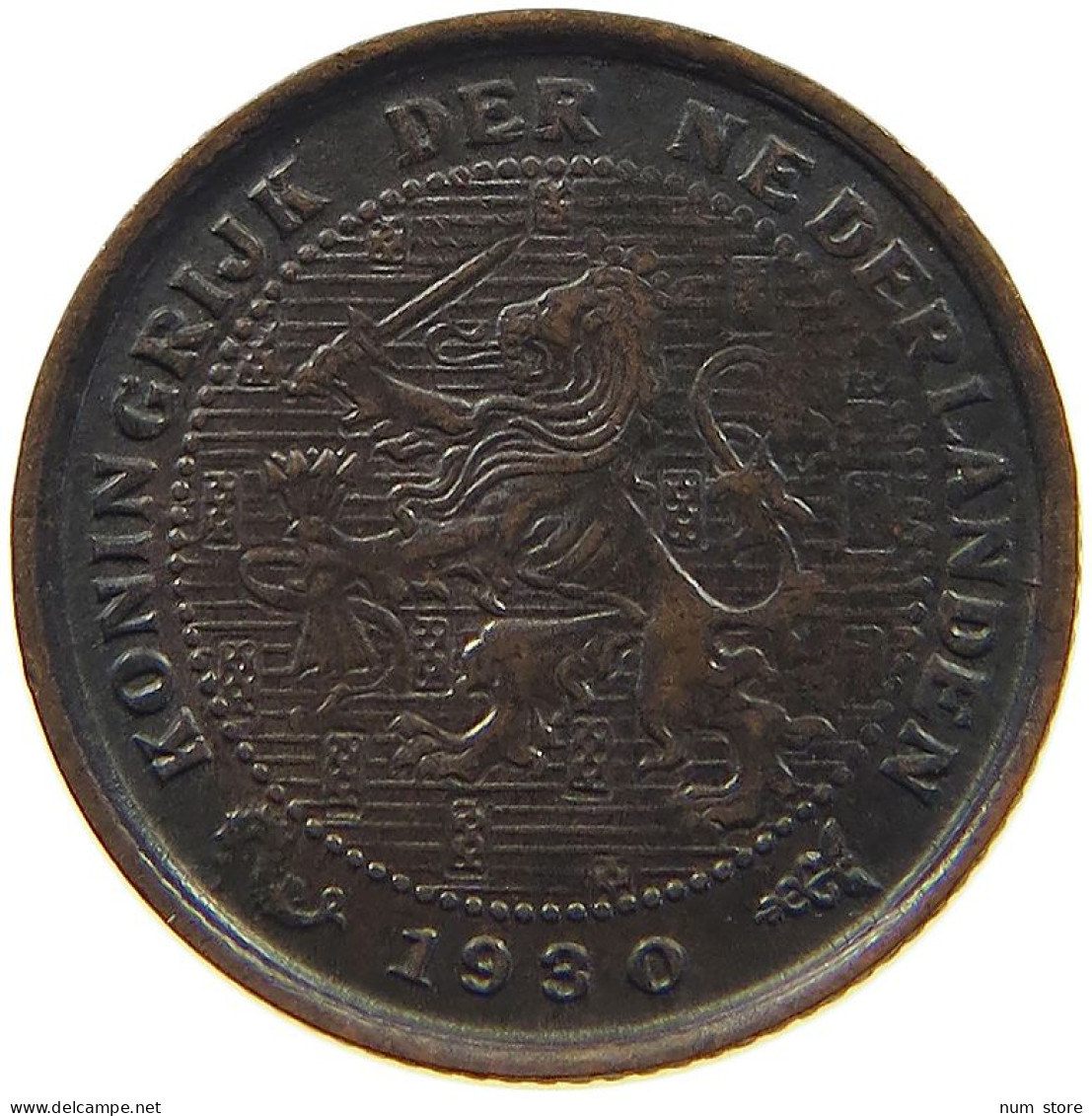 NETHERLANDS 1/2 CENT 1930 TOP #c022 0747 - 0.5 Cent