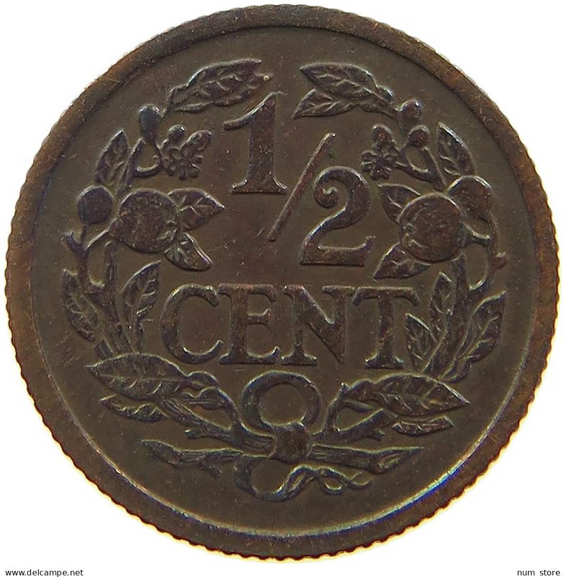 NETHERLANDS 1/2 CENT 1934 #a086 0177 - 0.5 Centavos