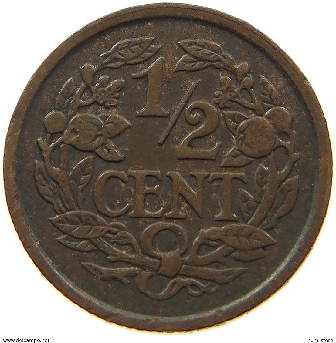 NETHERLANDS 1/2 CENT 1930 #a015 0281 - 0.5 Cent