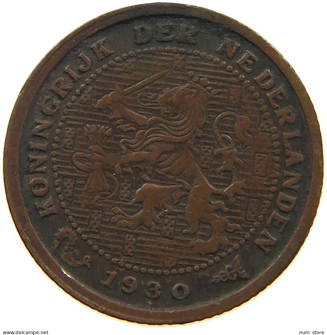 NETHERLANDS 1/2 CENT 1930 #a086 0173 - 0.5 Centavos