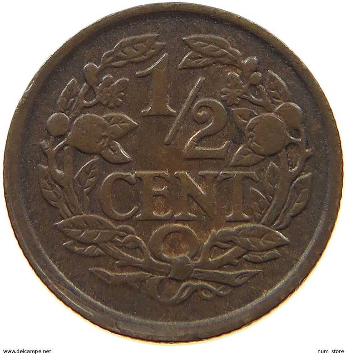 NETHERLANDS 1/2 CENT 1930 #a015 0269 - 0.5 Centavos