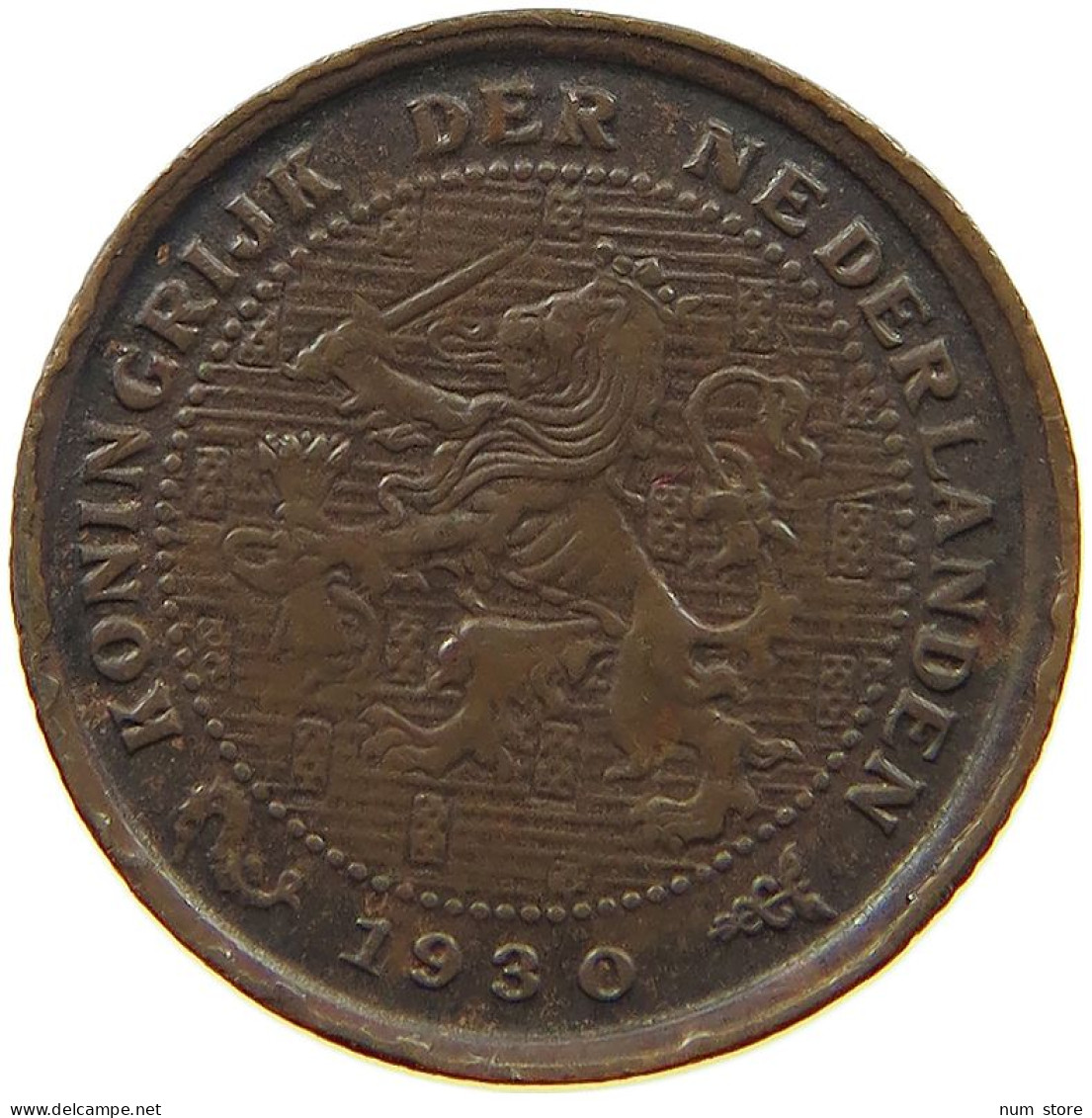 NETHERLANDS 1/2 CENT 1930 #a015 0269 - 0.5 Cent
