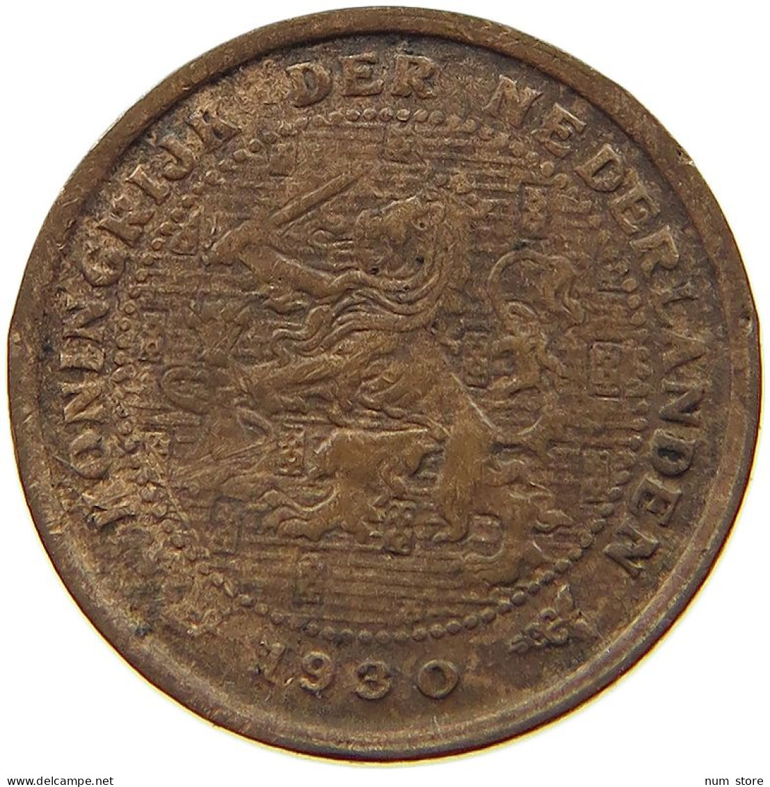 NETHERLANDS 1/2 CENT 1930 #a015 0283 - 0.5 Cent