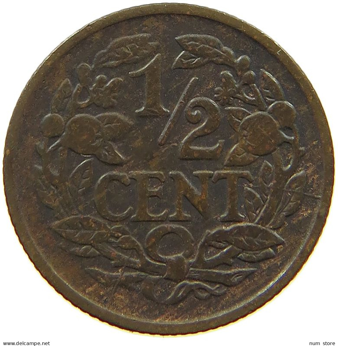 NETHERLANDS 1/2 CENT 1928 #a086 0163 - 0.5 Centavos