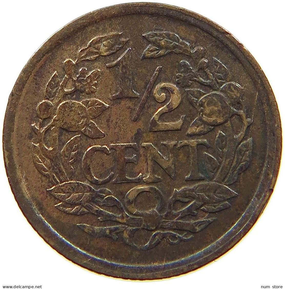 NETHERLANDS 1/2 CENT 1921 #a015 0287 - 0.5 Cent