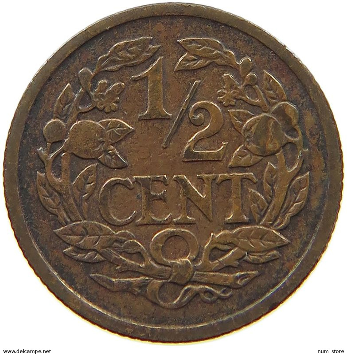 NETHERLANDS 1/2 CENT 1928 #a015 0277 - 0.5 Cent