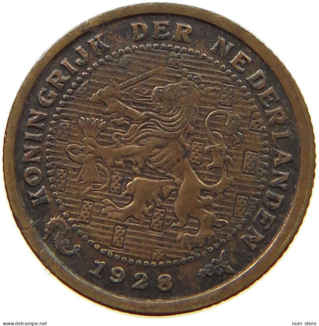 NETHERLANDS 1/2 CENT 1928 #a015 0277 - 0.5 Cent