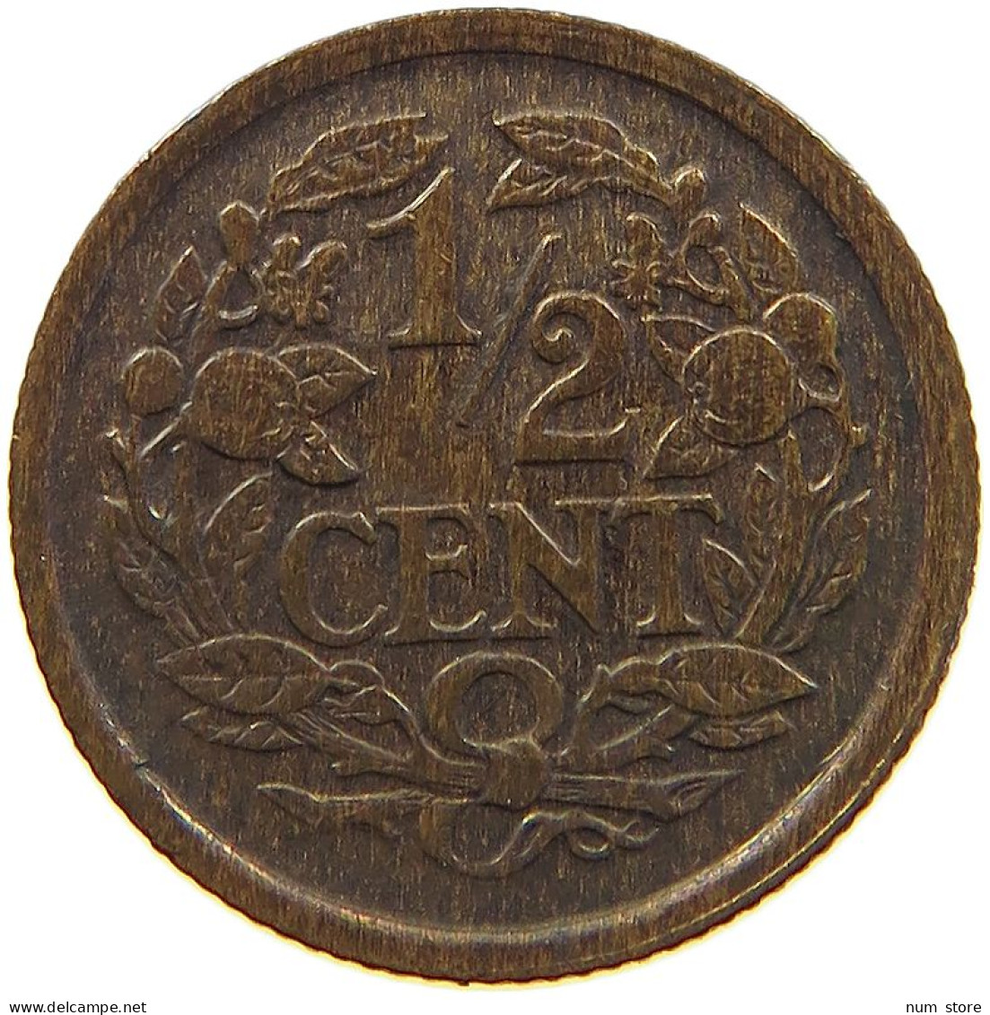 NETHERLANDS 1/2 CENT 1917 #s012 0129 - 0.5 Cent