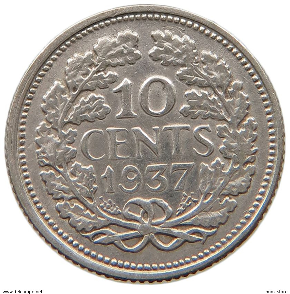 NETHERLANDS 10 CENTS 1937 #a044 1041 - 10 Centavos