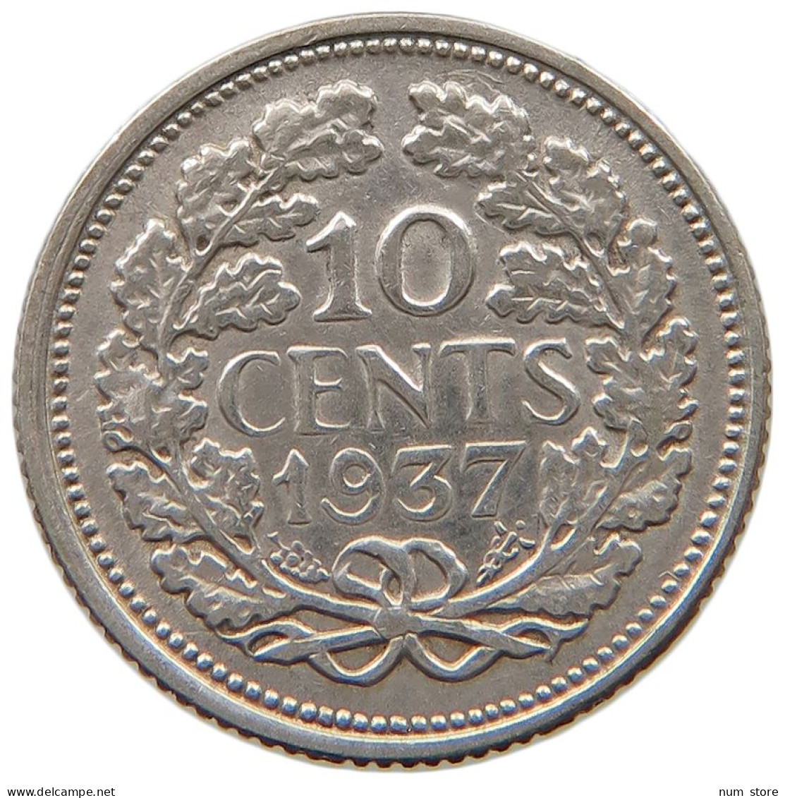 NETHERLANDS 10 CENTS 1937 #a044 1041 - 10 Cent