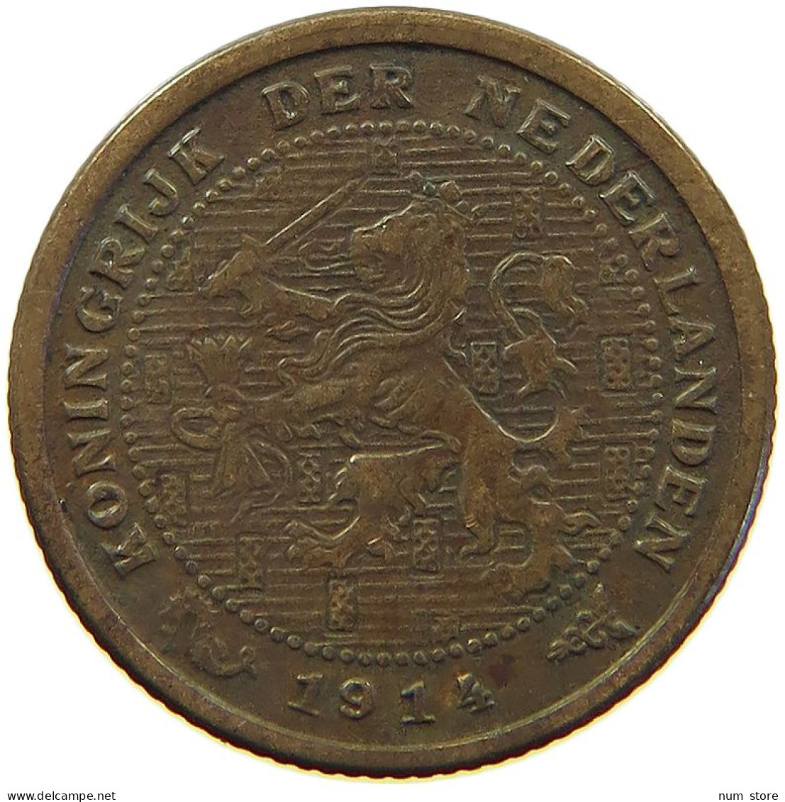 NETHERLANDS 1/2 CENT 1914 #s012 0125 - 0.5 Cent