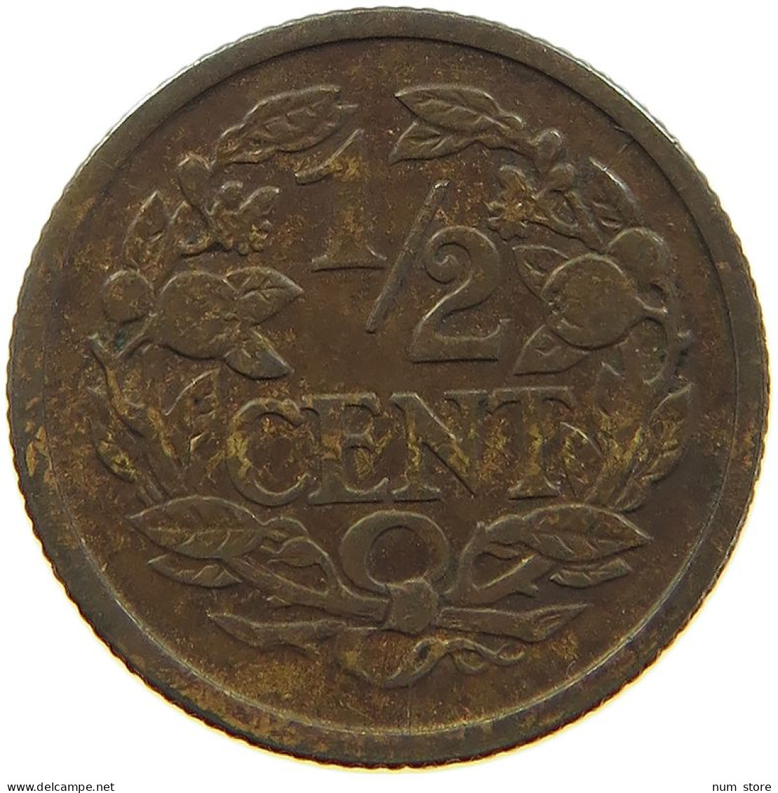 NETHERLANDS 1/2 CENT 1914 #a086 0171 - 0.5 Centavos