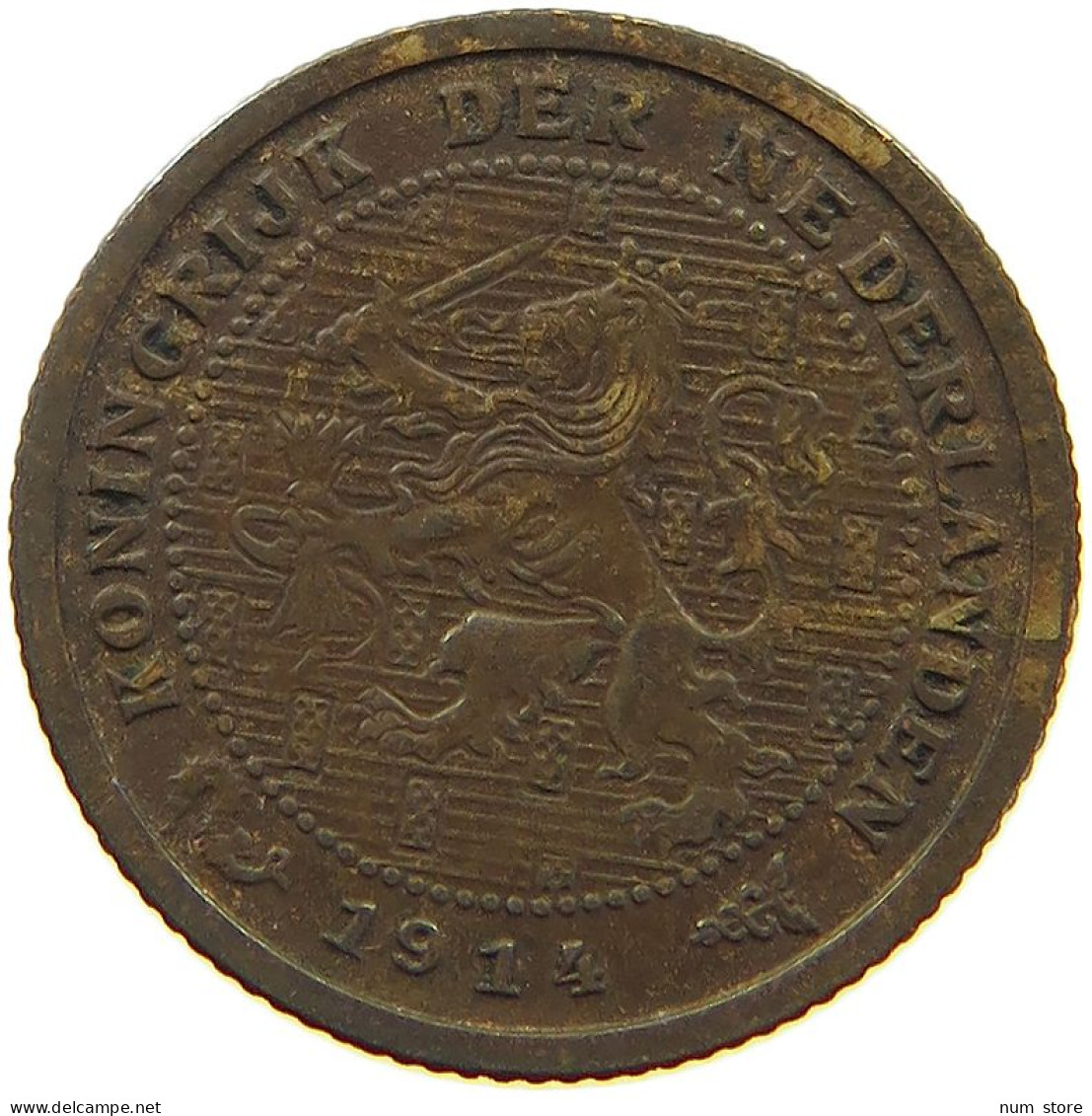 NETHERLANDS 1/2 CENT 1914 #a086 0171 - 0.5 Centavos