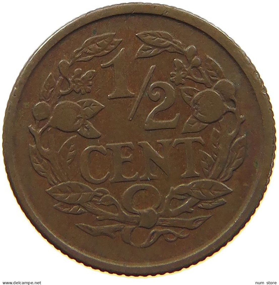 NETHERLANDS 1/2 CENT 1912 #c084 0483 - 0.5 Centavos
