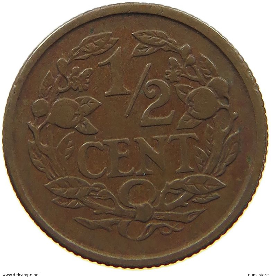 NETHERLANDS 1/2 CENT 1912 #c084 0483 - 0.5 Cent