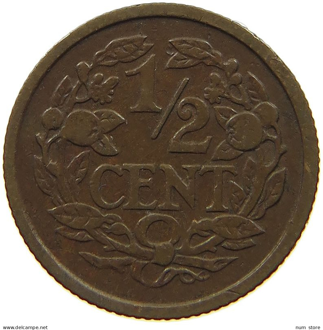 NETHERLANDS 1/2 CENT 1914 #c011 0477 - 0.5 Cent