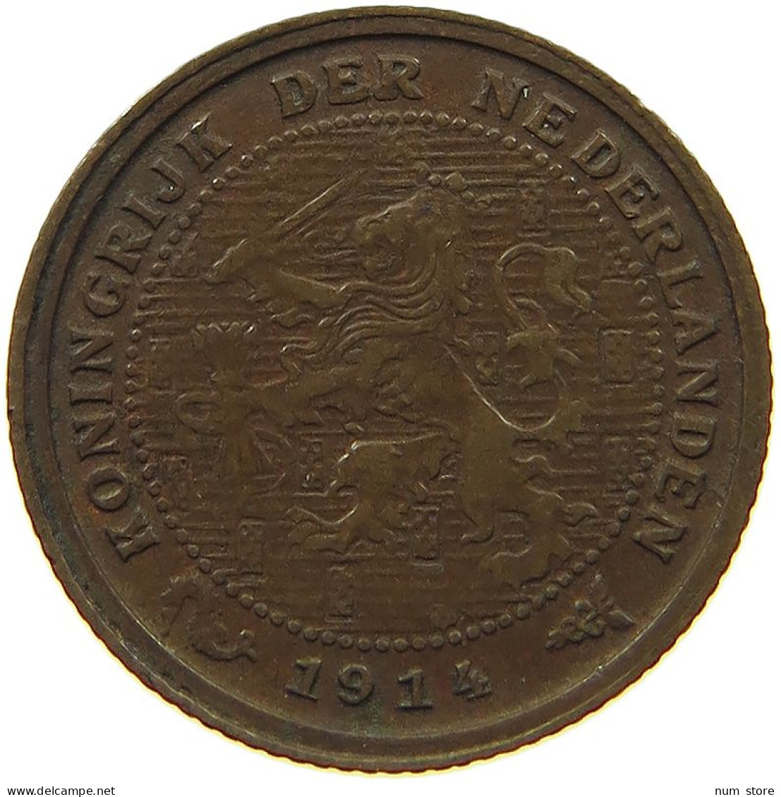 NETHERLANDS 1/2 CENT 1914 #c011 0477 - 0.5 Cent