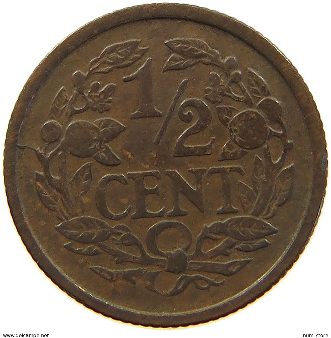 NETHERLANDS 1/2 CENT 1912 #s012 0131 - 0.5 Centavos
