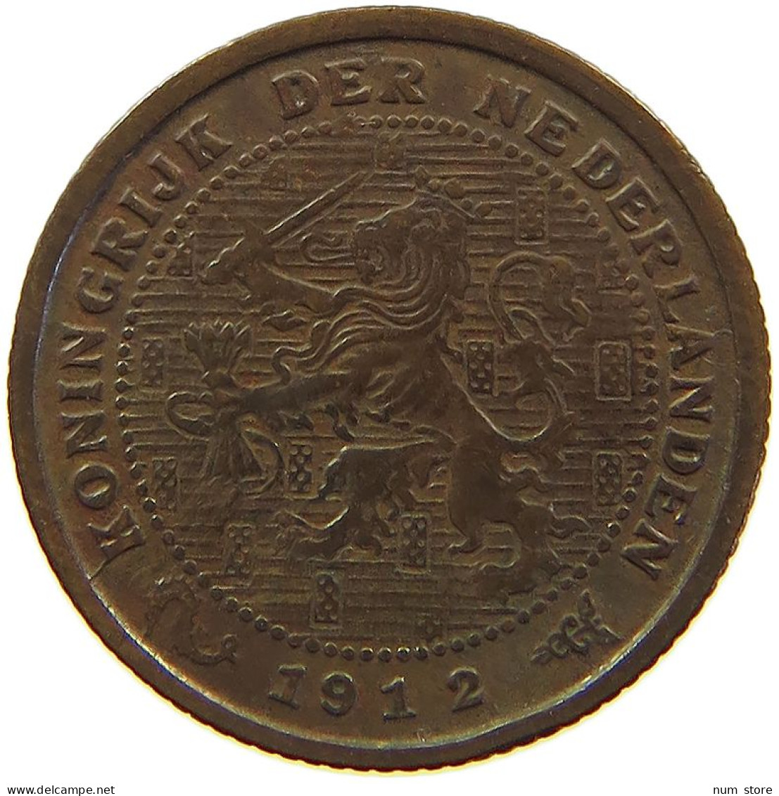 NETHERLANDS 1/2 CENT 1912 #s012 0131 - 0.5 Centavos