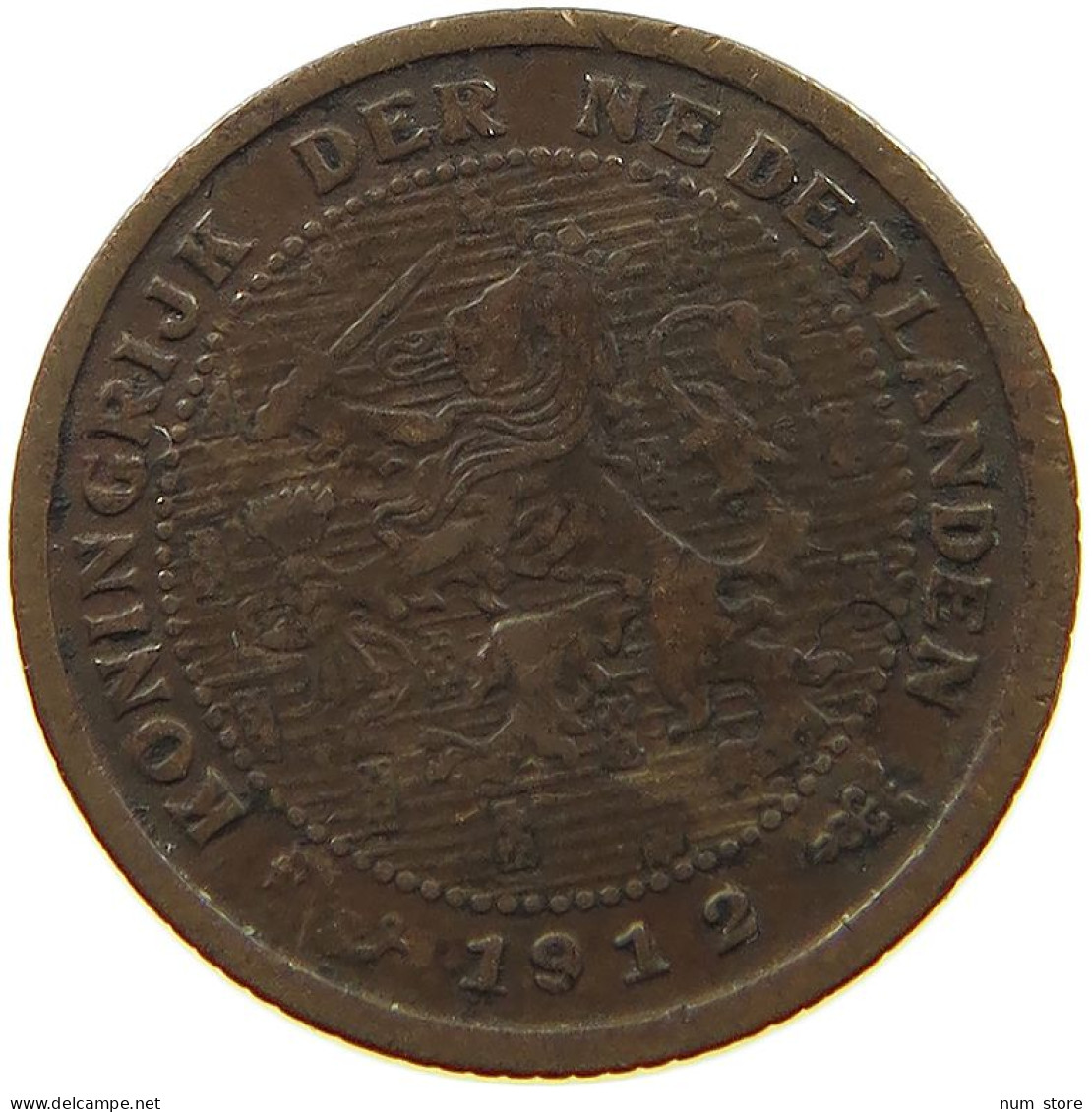 NETHERLANDS 1/2 CENT 1912 #a015 0295 - 0.5 Cent