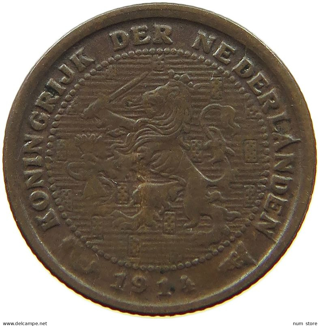 NETHERLANDS 1/2 CENT 1914 #a015 0279 - 0.5 Centavos