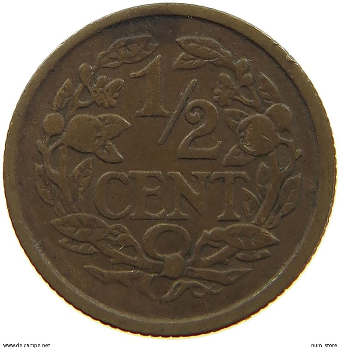 NETHERLANDS 1/2 CENT 1912 #a086 0189 - 0.5 Cent