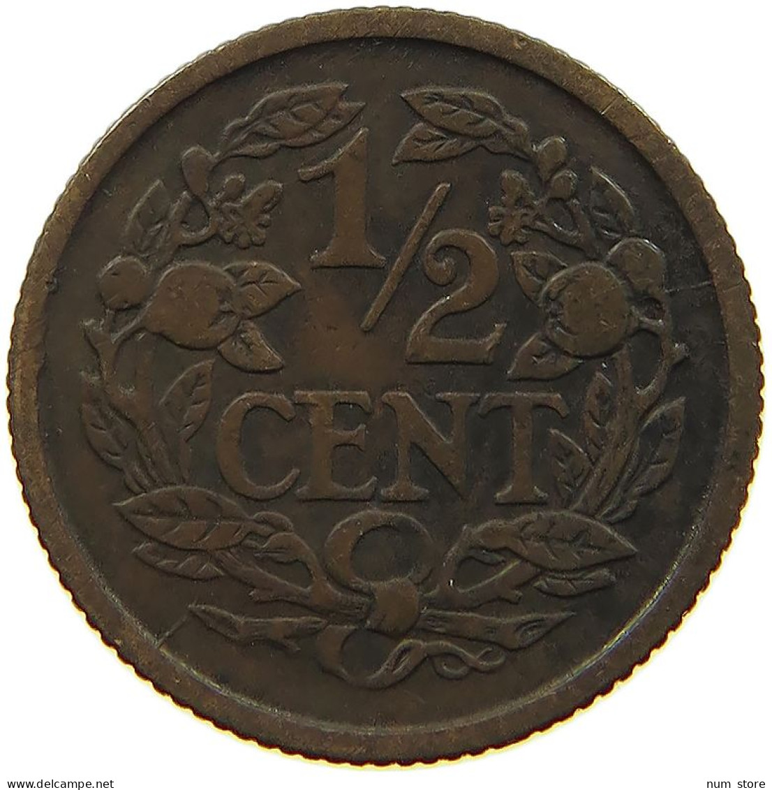 NETHERLANDS 1/2 CENT 1911 #s079 0233 - 0.5 Centavos