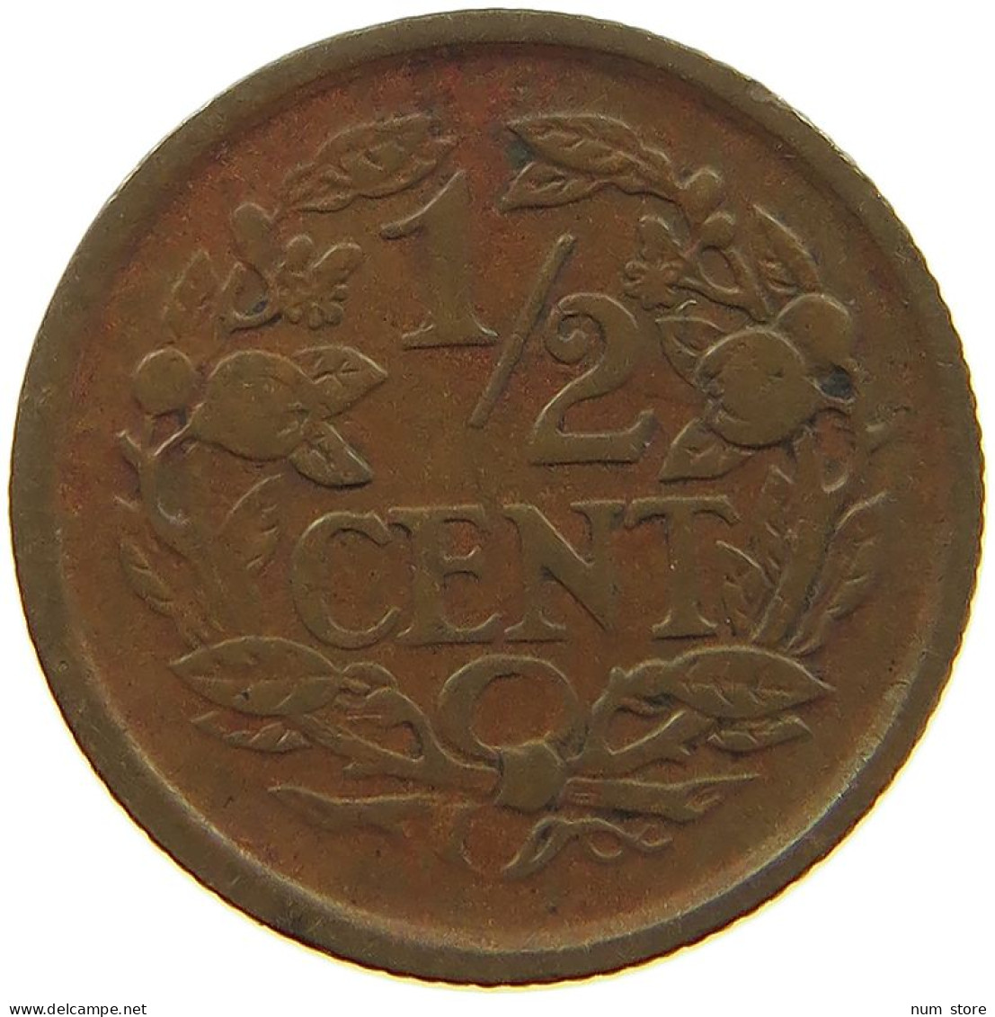 NETHERLANDS 1/2 CENT 1909 #a086 0159 - 0.5 Cent