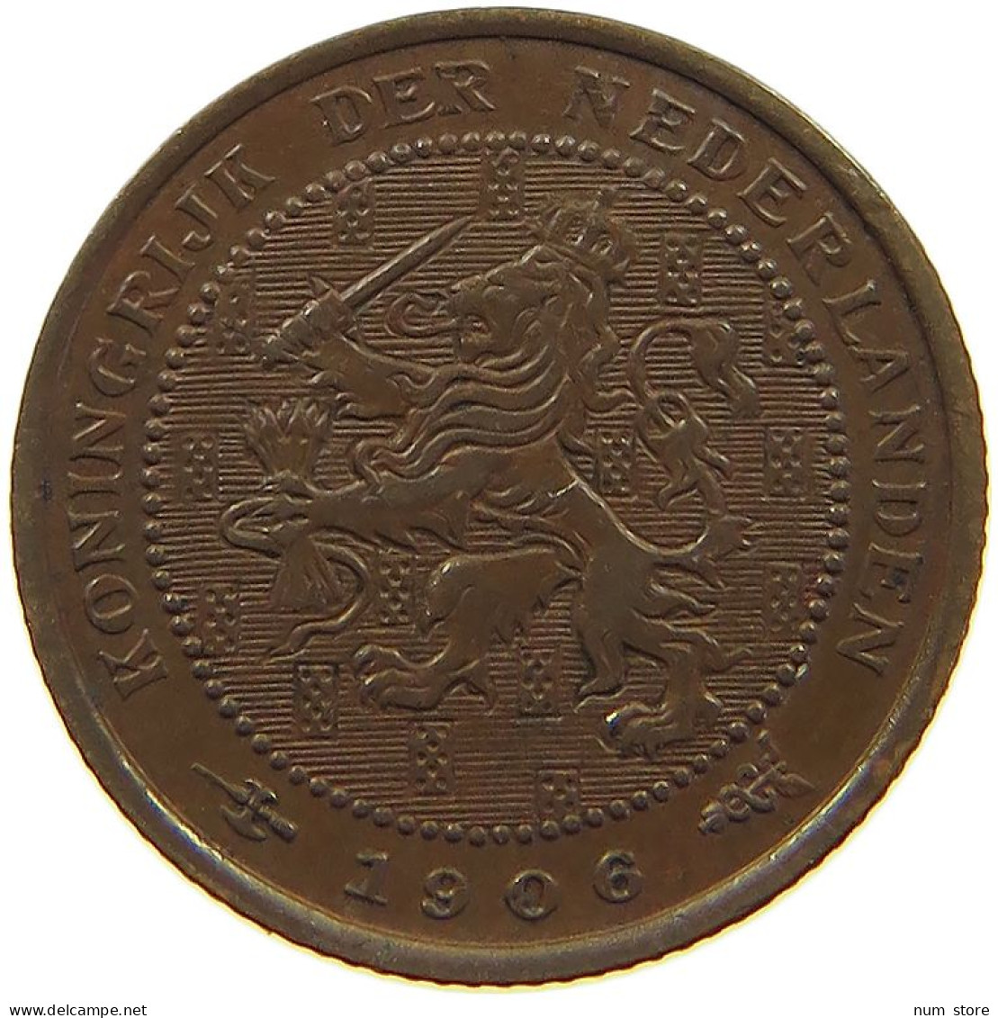 NETHERLANDS 1/2 CENT 1906 #c022 0727 - 0.5 Cent