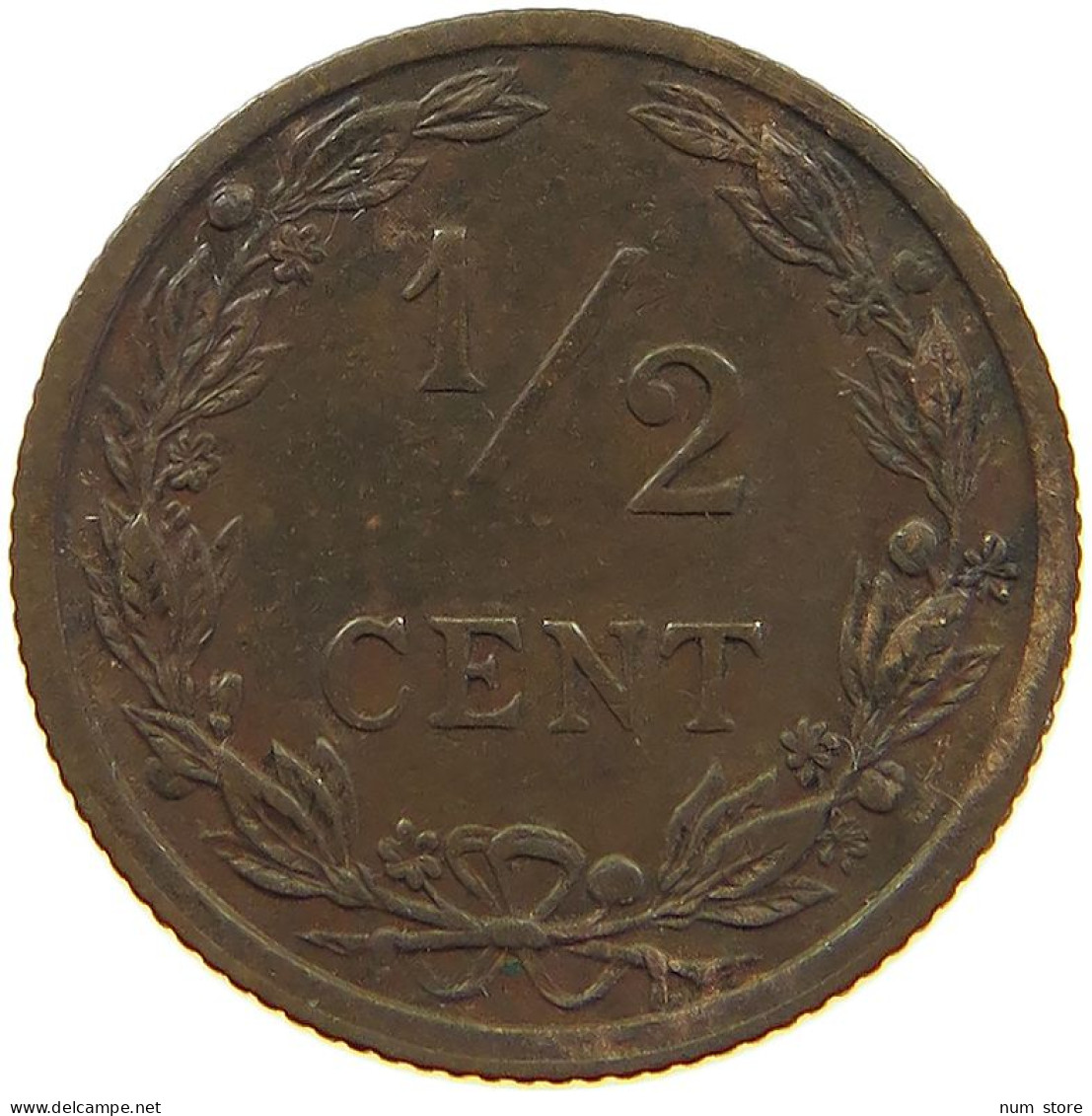 NETHERLANDS 1/2 CENT 1906 #a086 0197 - 0.5 Centavos