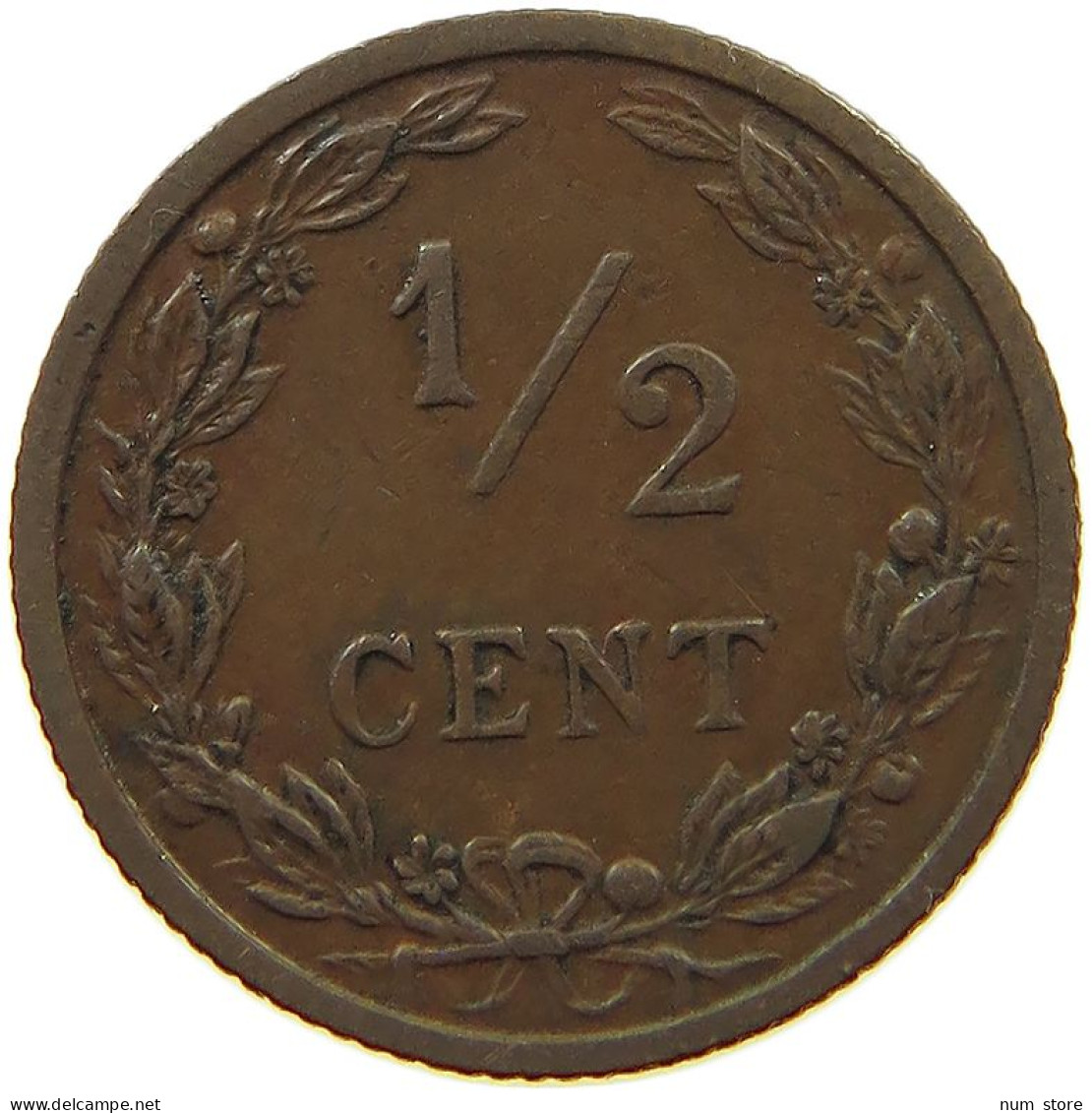 NETHERLANDS 1/2 CENT 1906 #a015 0243 - 0.5 Cent