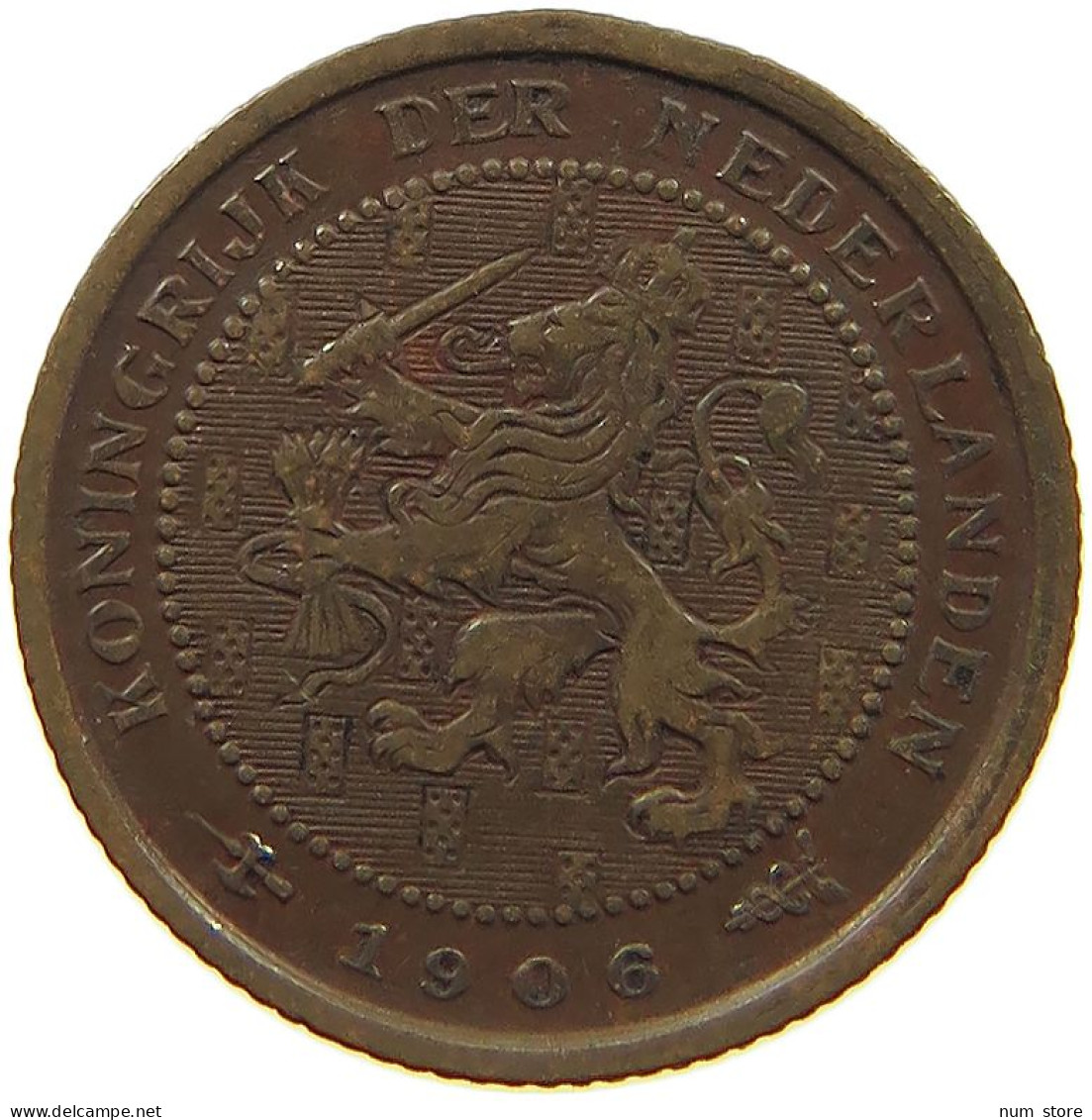 NETHERLANDS 1/2 CENT 1906 #c022 0745 - 0.5 Centavos