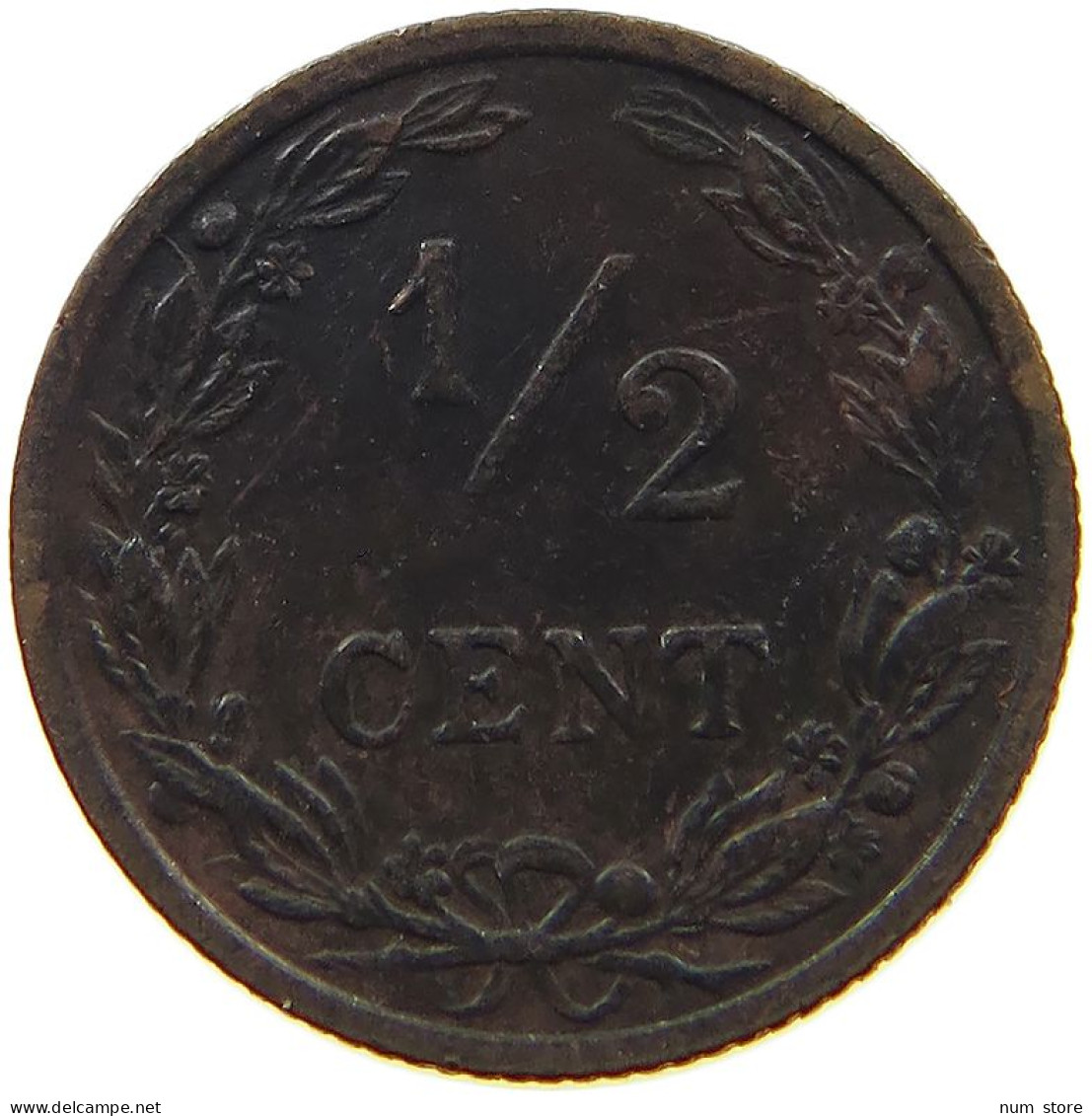 NETHERLANDS 1/2 CENT 1906 #a015 0255 - 0.5 Centavos