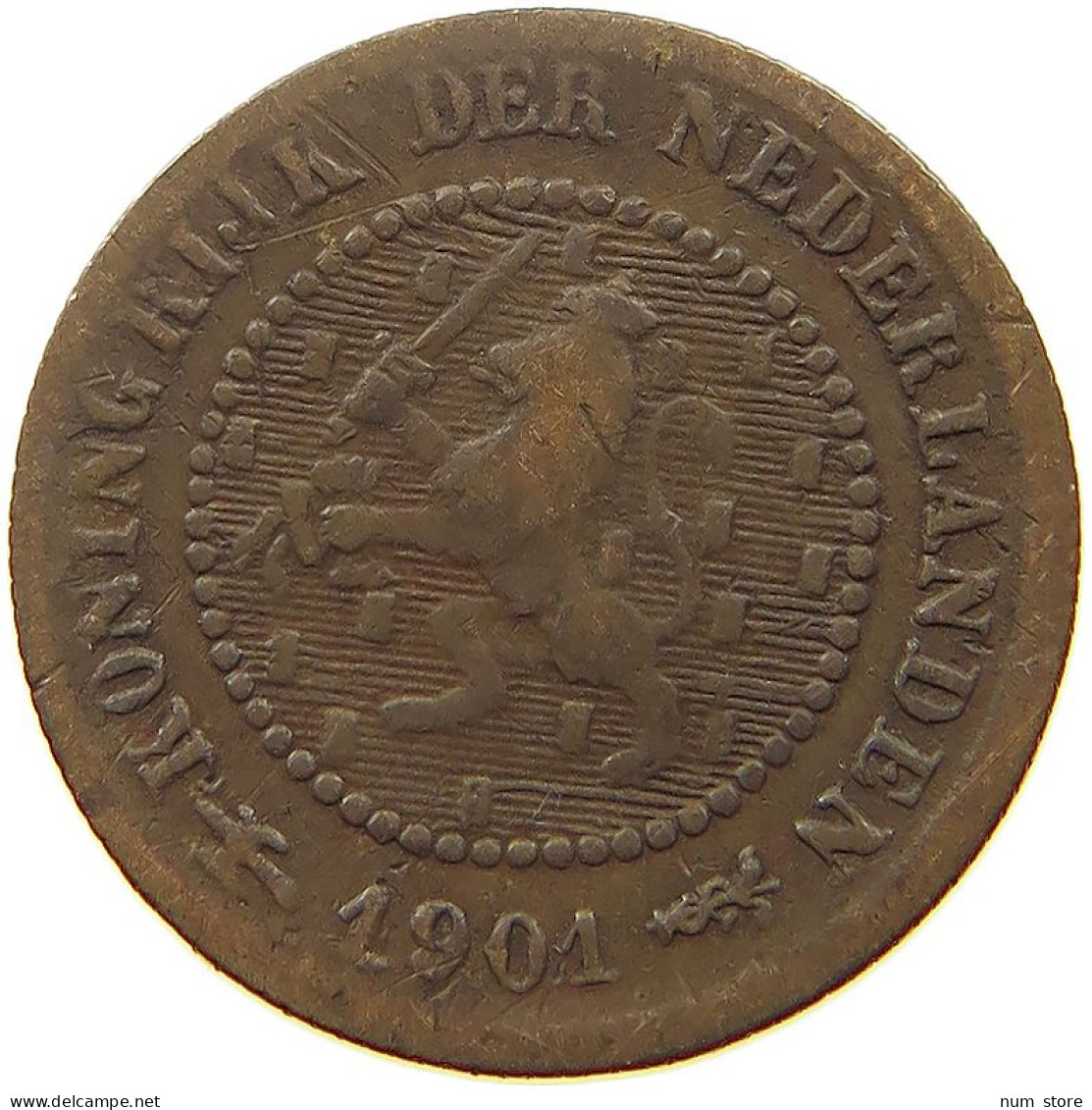 NETHERLANDS 1/2 CENT 1901 #s051 0967 - 0.5 Cent