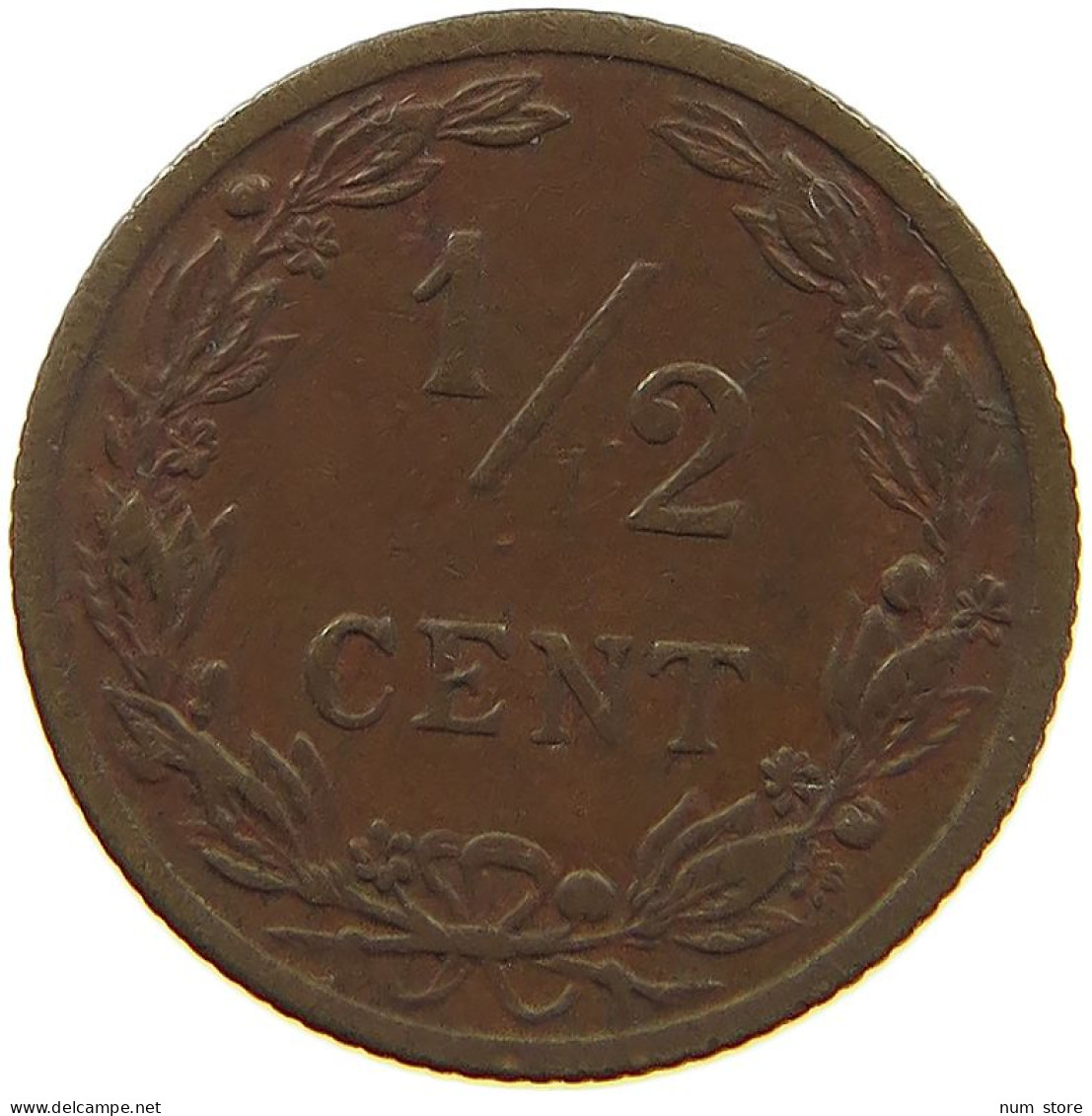 NETHERLANDS 1/2 CENT 1906 #a086 0187 - 0.5 Cent