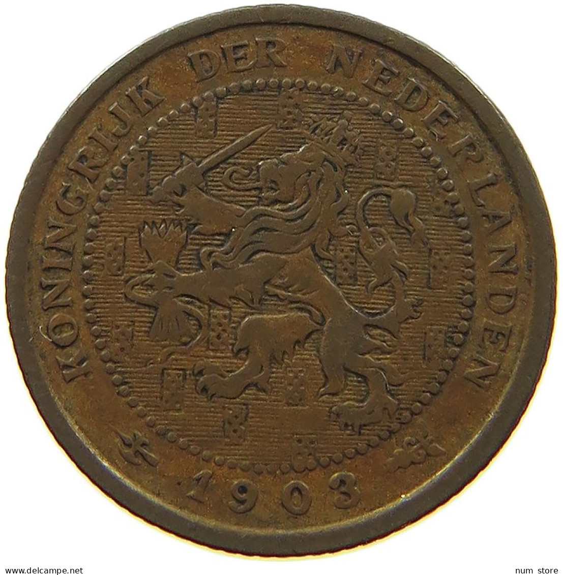 NETHERLANDS 1/2 CENT 1903 #s021 0245 - 0.5 Cent