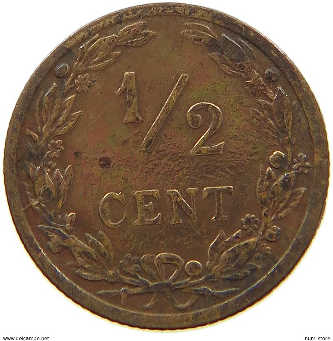 NETHERLANDS 1/2 CENT 1906 #a015 0241 - 0.5 Cent