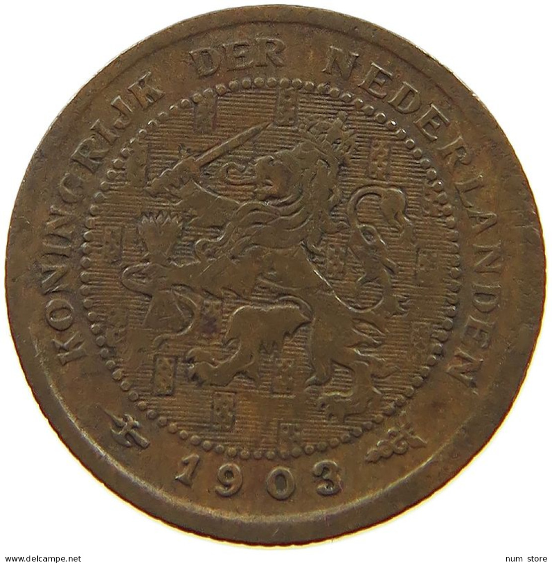 NETHERLANDS 1/2 CENT 1903 #a015 0249 - 0.5 Centavos