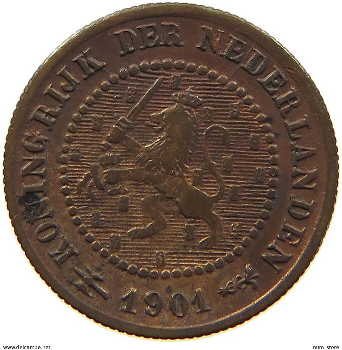 NETHERLANDS 1/2 CENT 1901 #s012 0127 - 0.5 Cent