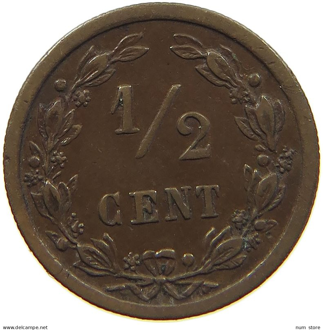 NETHERLANDS 1/2 CENT 1901 #c022 0743 - 0.5 Centavos