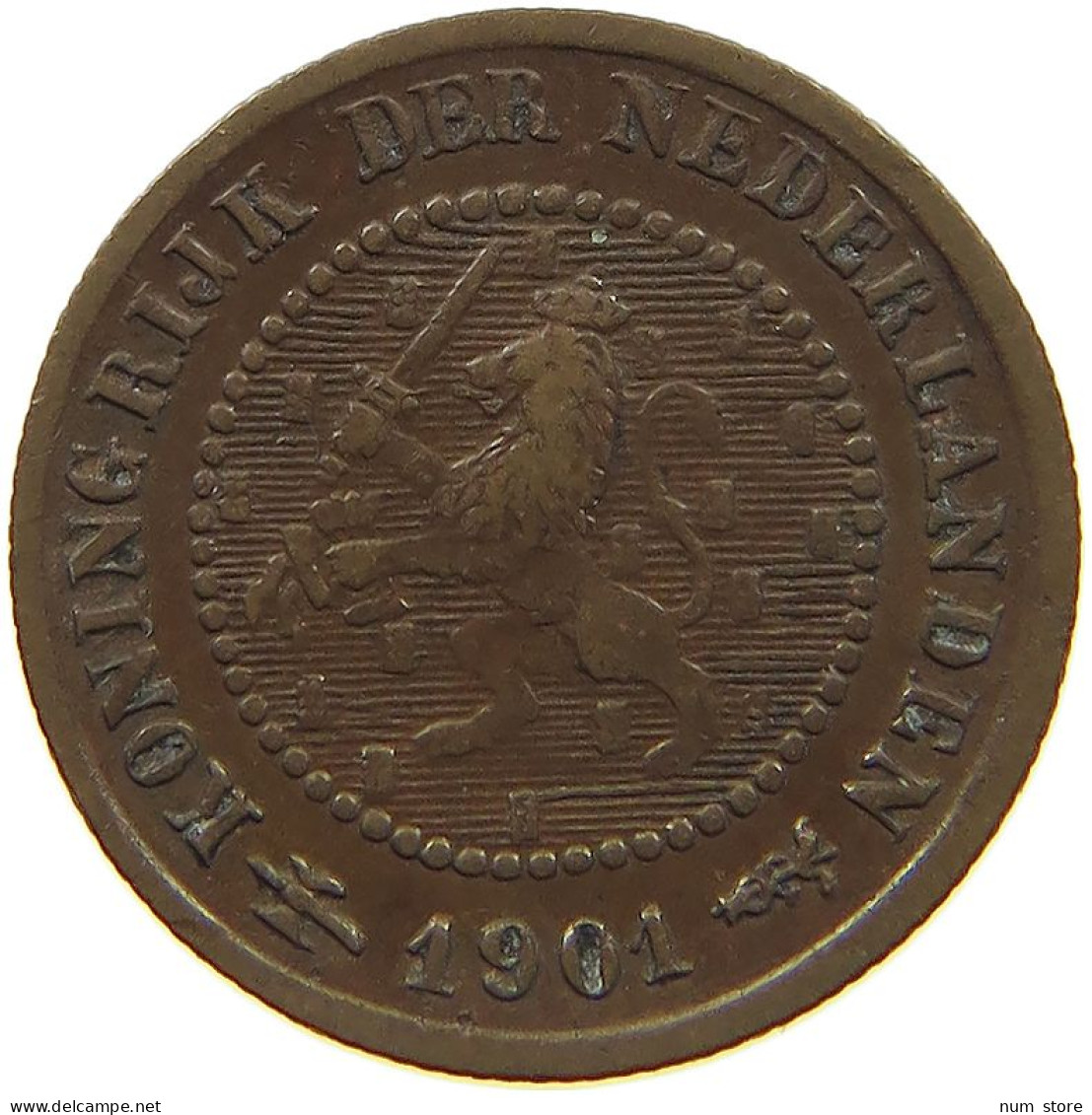 NETHERLANDS 1/2 CENT 1901 #c022 0743 - 0.5 Cent