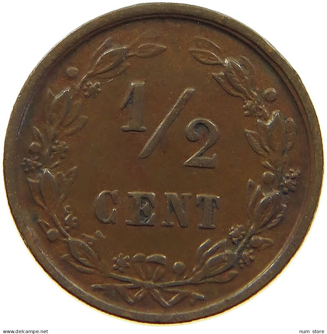 NETHERLANDS 1/2 CENT 1894 #c022 0739 - 0.5 Centavos