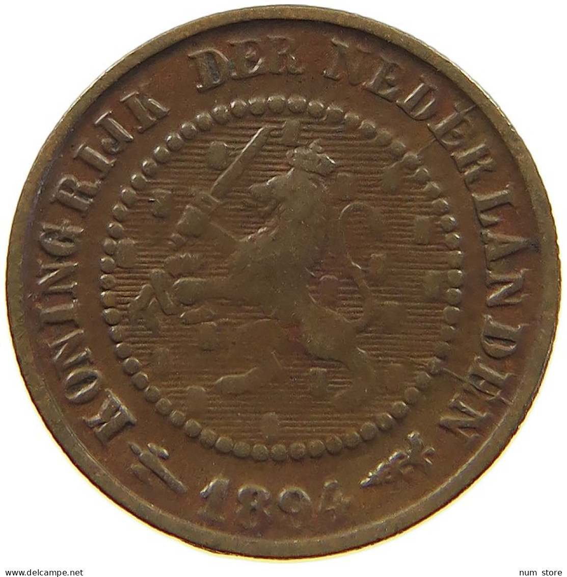 NETHERLANDS 1/2 CENT 1894 #c022 0739 - 0.5 Cent