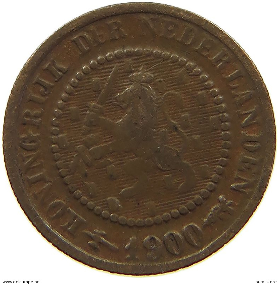 NETHERLANDS 1/2 CENT 1900 #s079 0243 - 0.5 Centavos